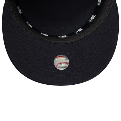 Pictured is this MLB Poly New York Yankees Pillbox Adjustable cap in navy. 7
