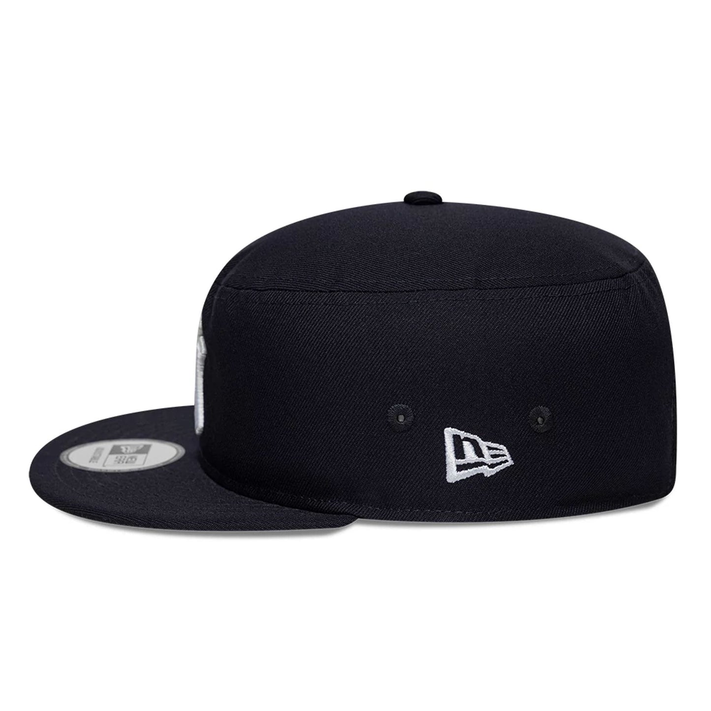 Pictured is this MLB Poly New York Yankees Pillbox Adjustable cap in navy. 4