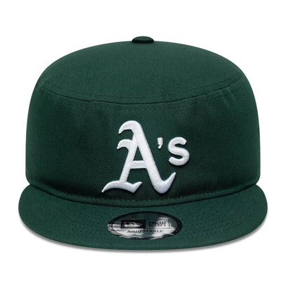 Pictured is this MLB Poly Athletics Pillbox Adjustable cap in dark green. 2