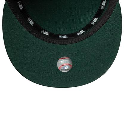 Pictured is this MLB Poly Athletics Pillbox Adjustable cap in dark green. 6