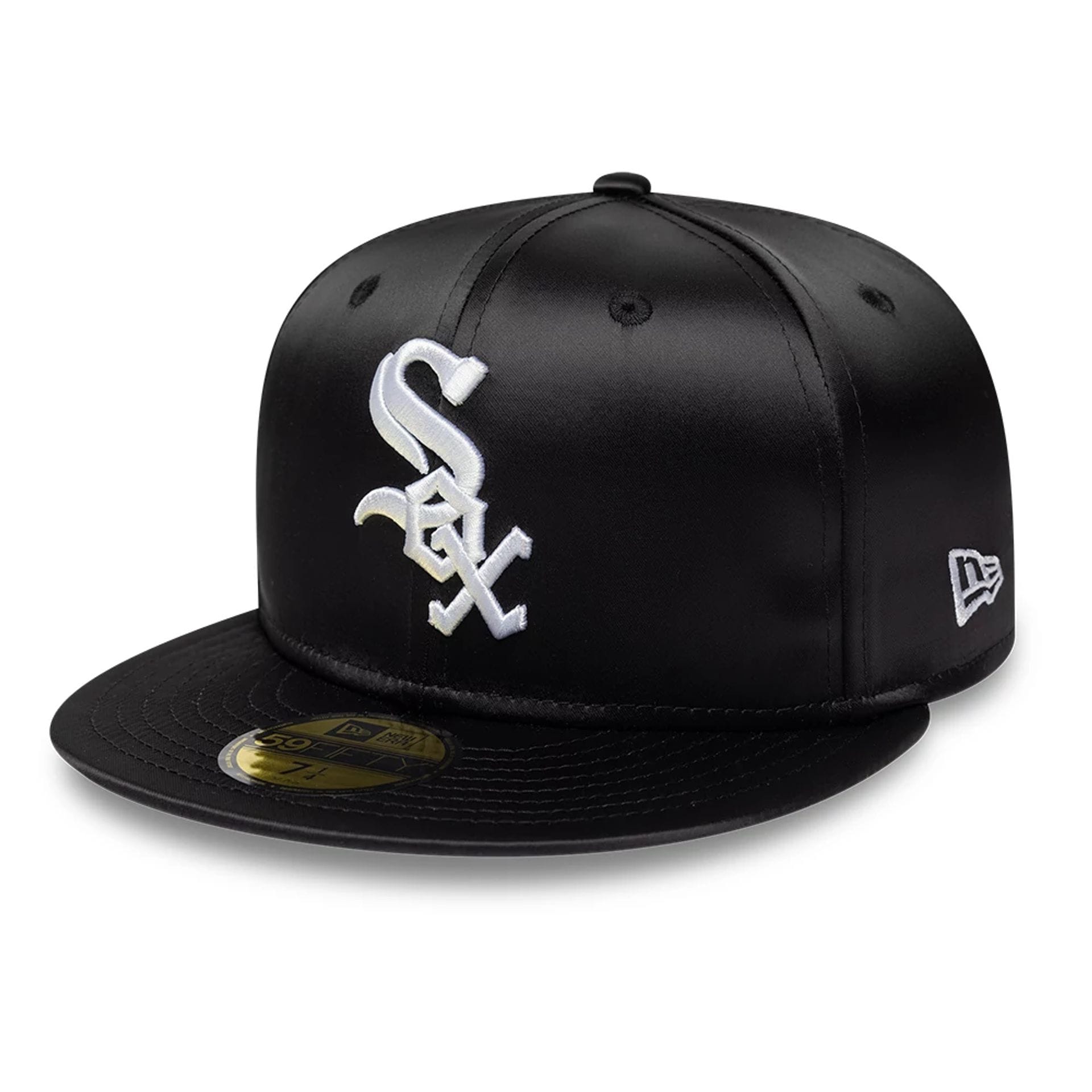 MLB Satin Chicago White Sox Black 59FIFTY Fitted Cap | NEC EU