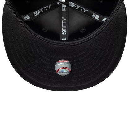 Pictured is this MLB Satin Chicago White Sox 59FIFTY Fitted cap in black. 7