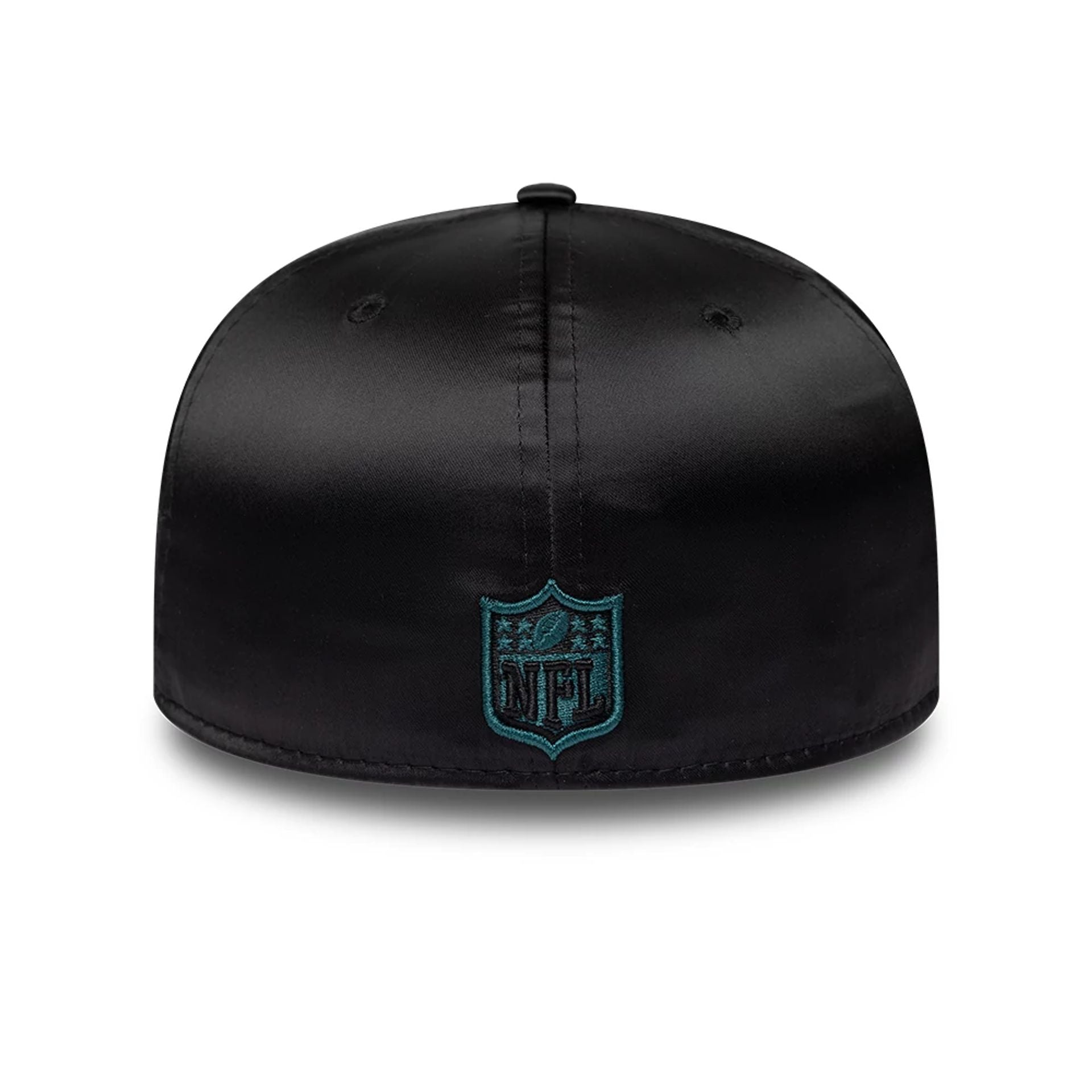 Pictured is this NFL Satin Philadelphia Eagles 59FIFTY Fitted cap in black. 4