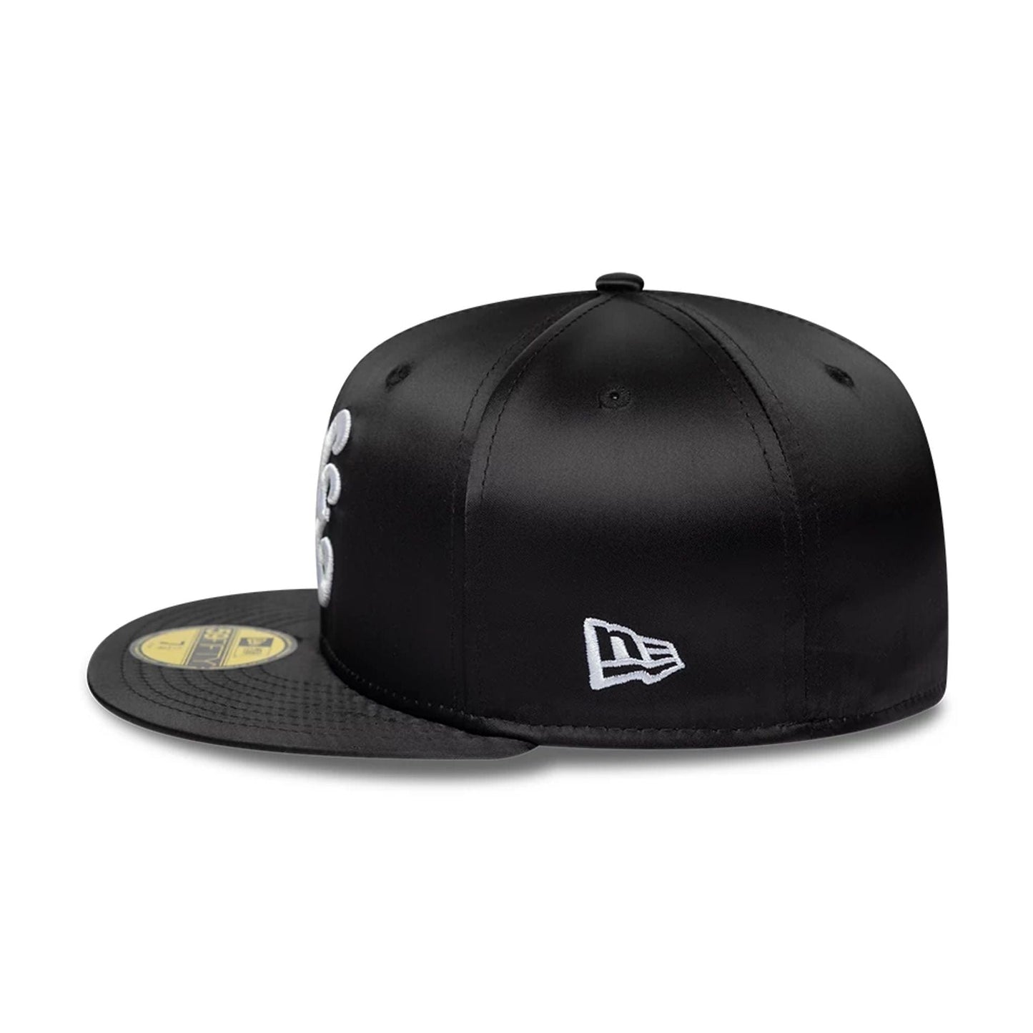 Pictured is this New Era Satin 59FIFTY Fitted cap in black. 4