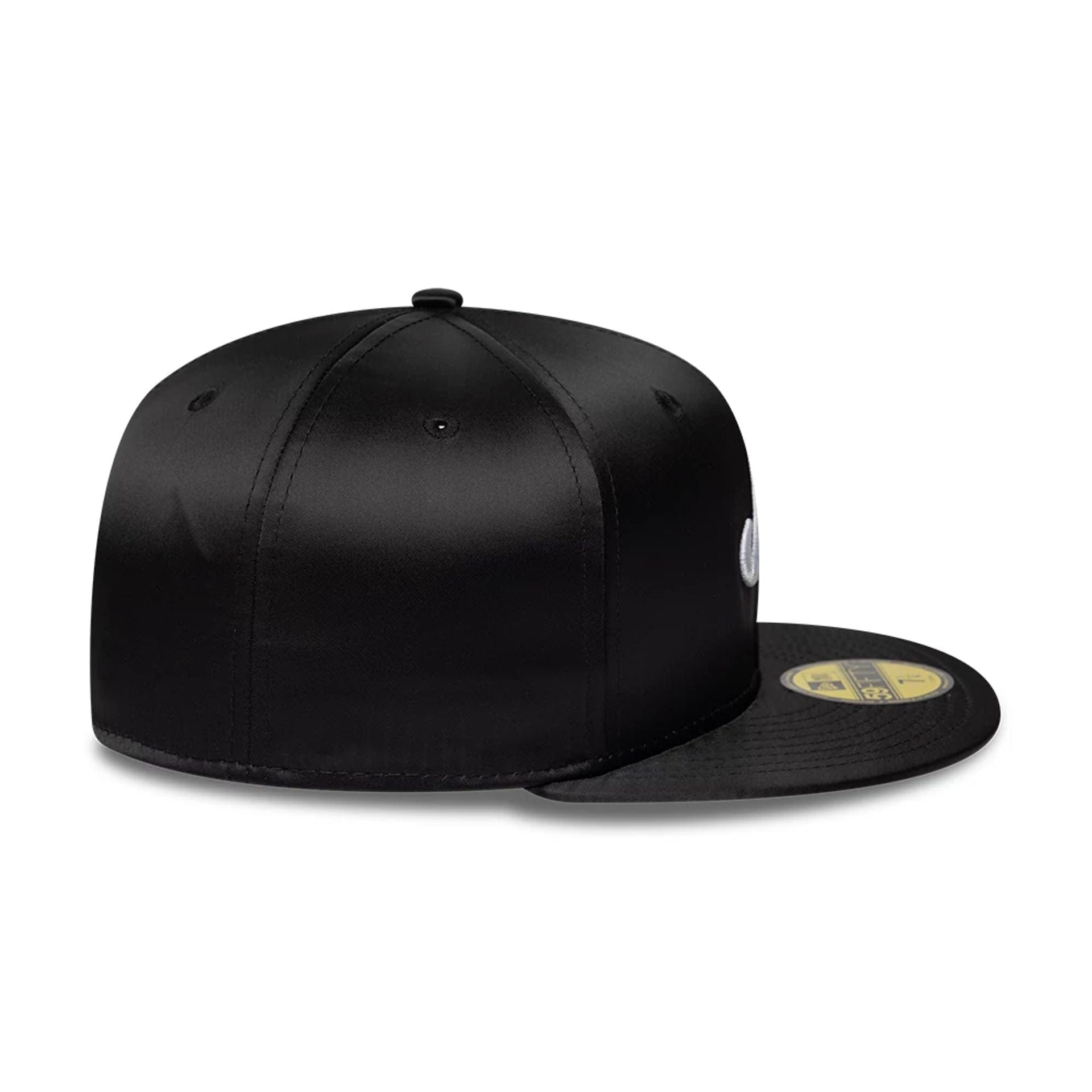 Pictured is this New Era Satin 59FIFTY Fitted cap in black. 5