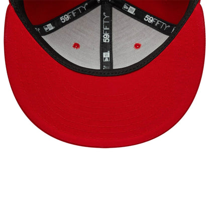 Pictured is this Twojeys X New Era 59FIFTY Fitted cap in red. 7