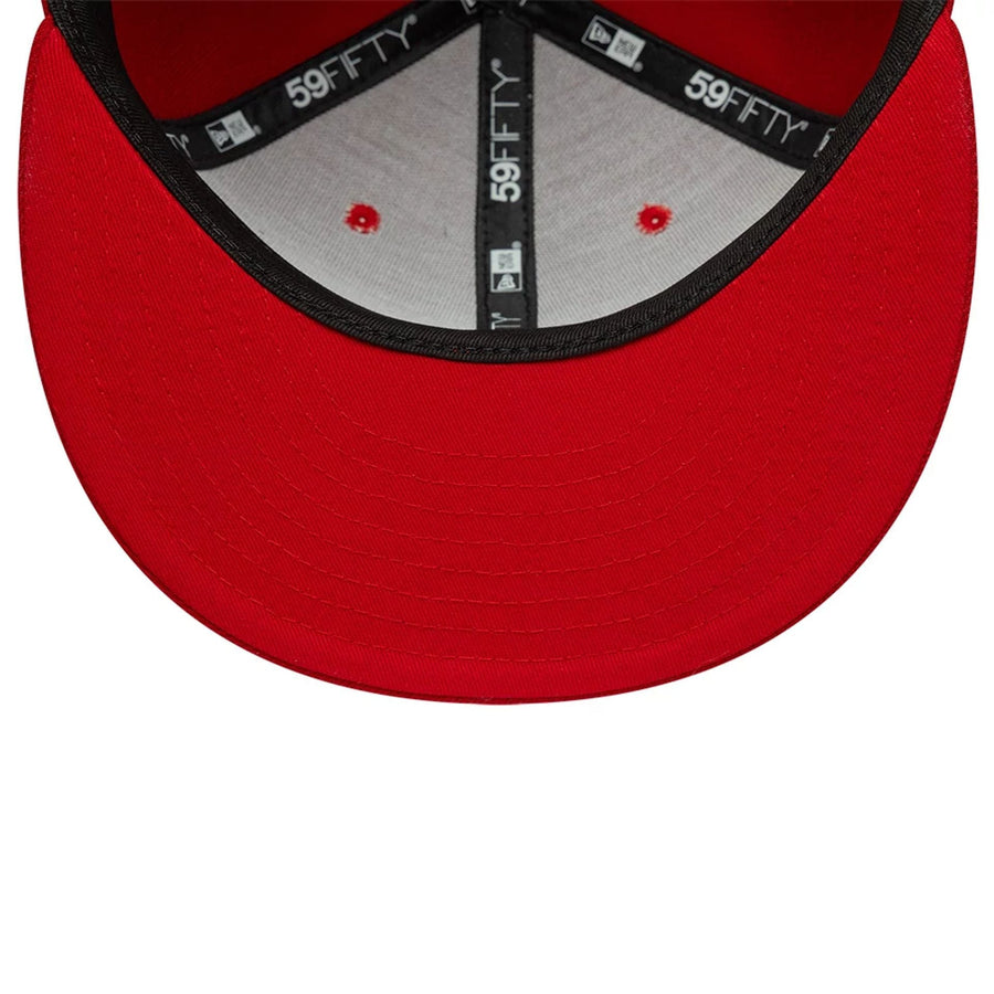 Pictured is this Twojeys X New Era 59FIFTY Fitted cap in red. 7