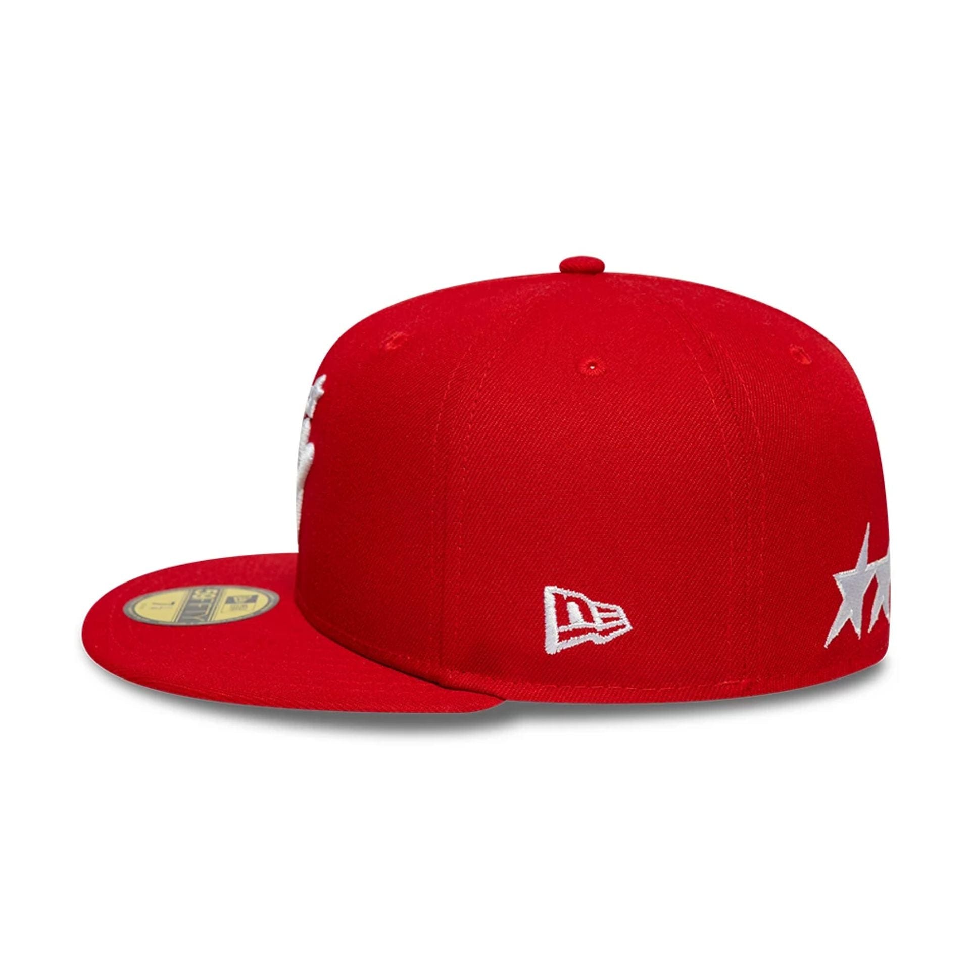 Pictured is this Twojeys X New Era 59FIFTY Fitted cap in red. 5
