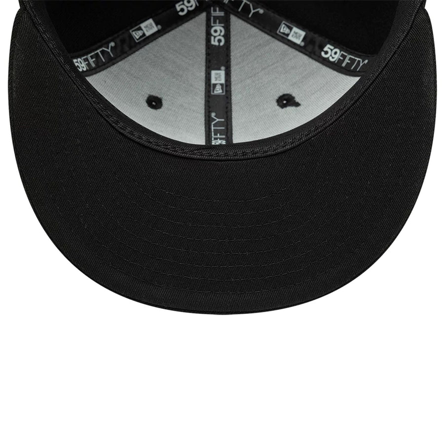 Pictured is this Twojeys X New Era 59FIFTY Fitted cap in black. 7
