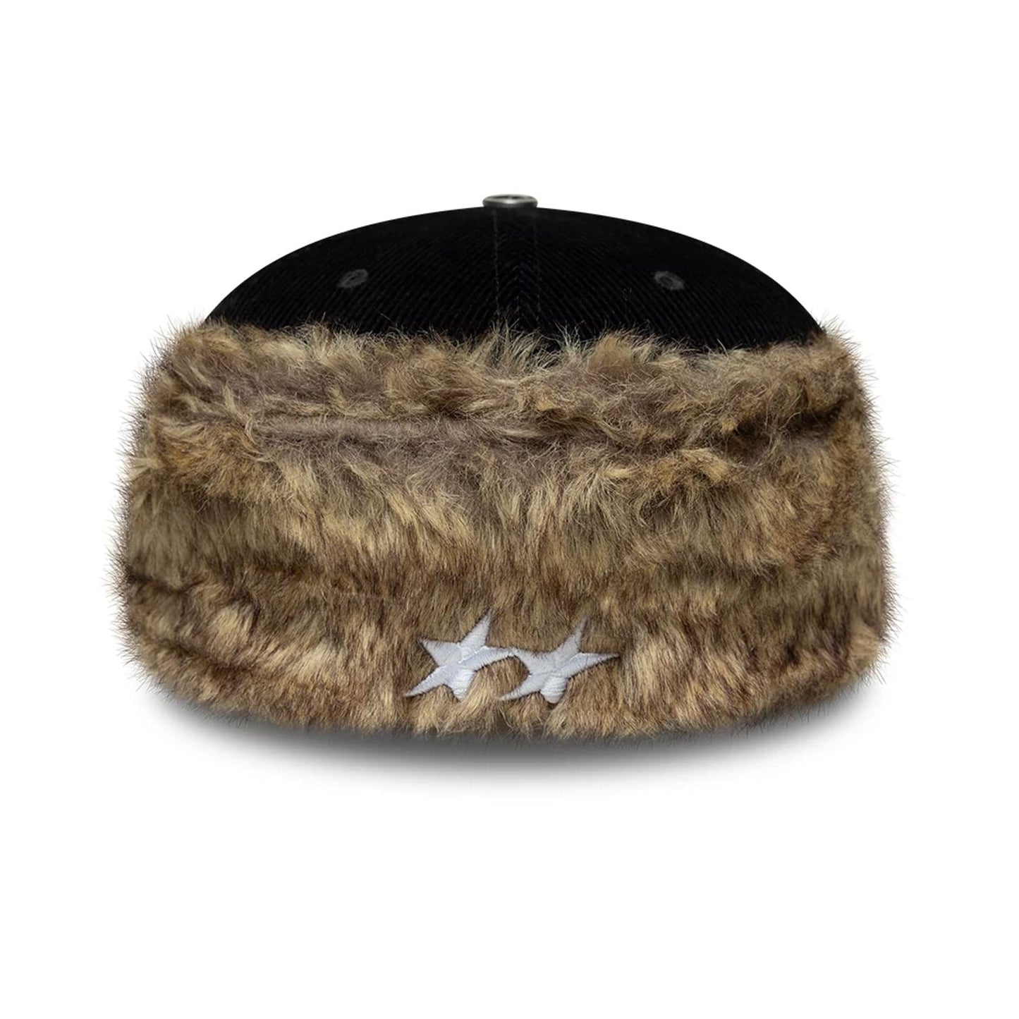 Pictured is this Twojeys X New Era Cord Downflap 59FIFTY Fitted cap in black. 6