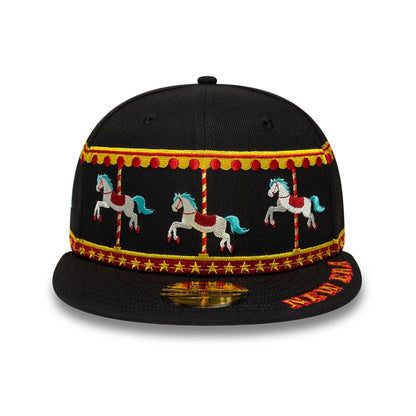 Pictured is this New Era Carousel 59FIFTY Fitted cap in black. 2