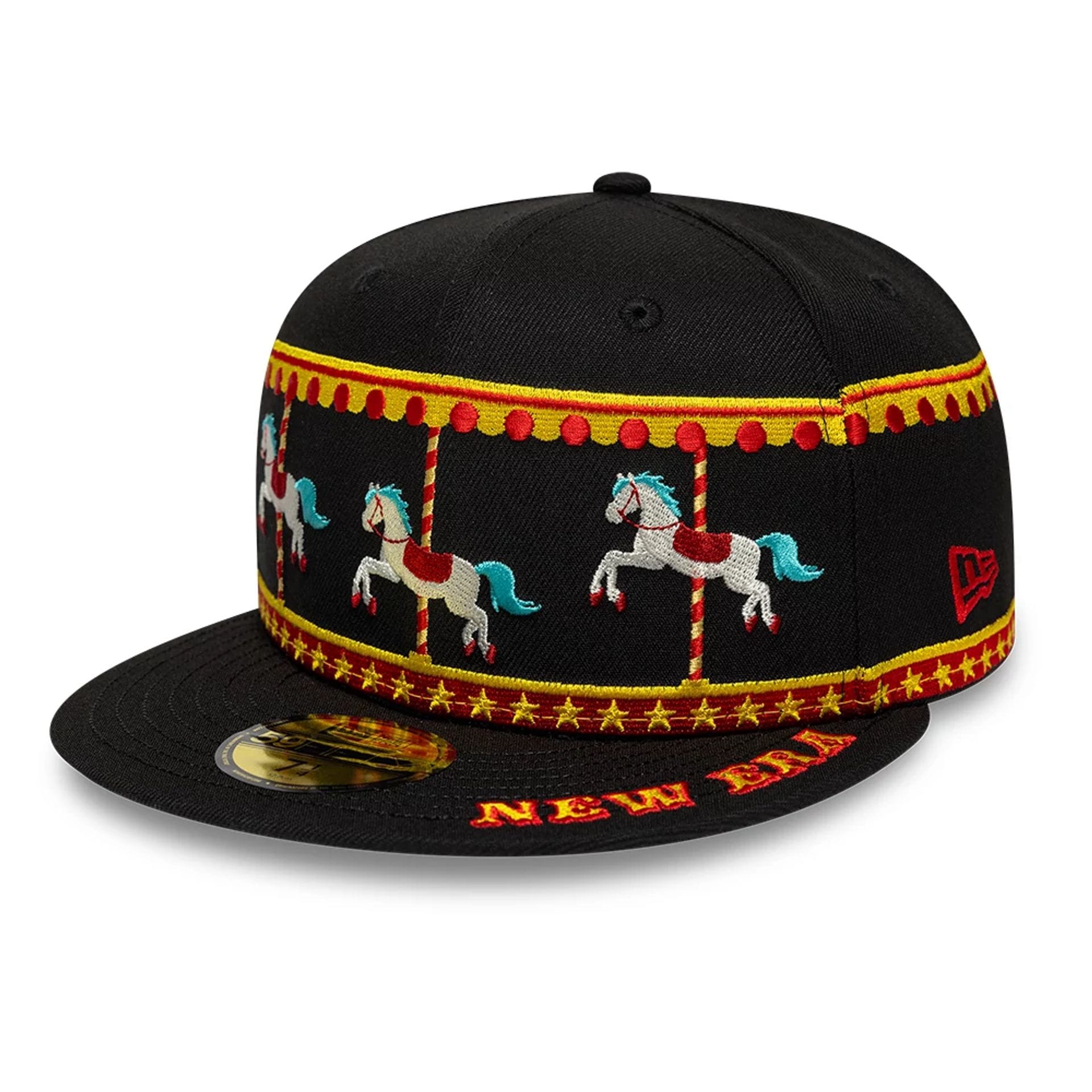 Pictured is this New Era Carousel 59FIFTY Fitted cap in black. 3