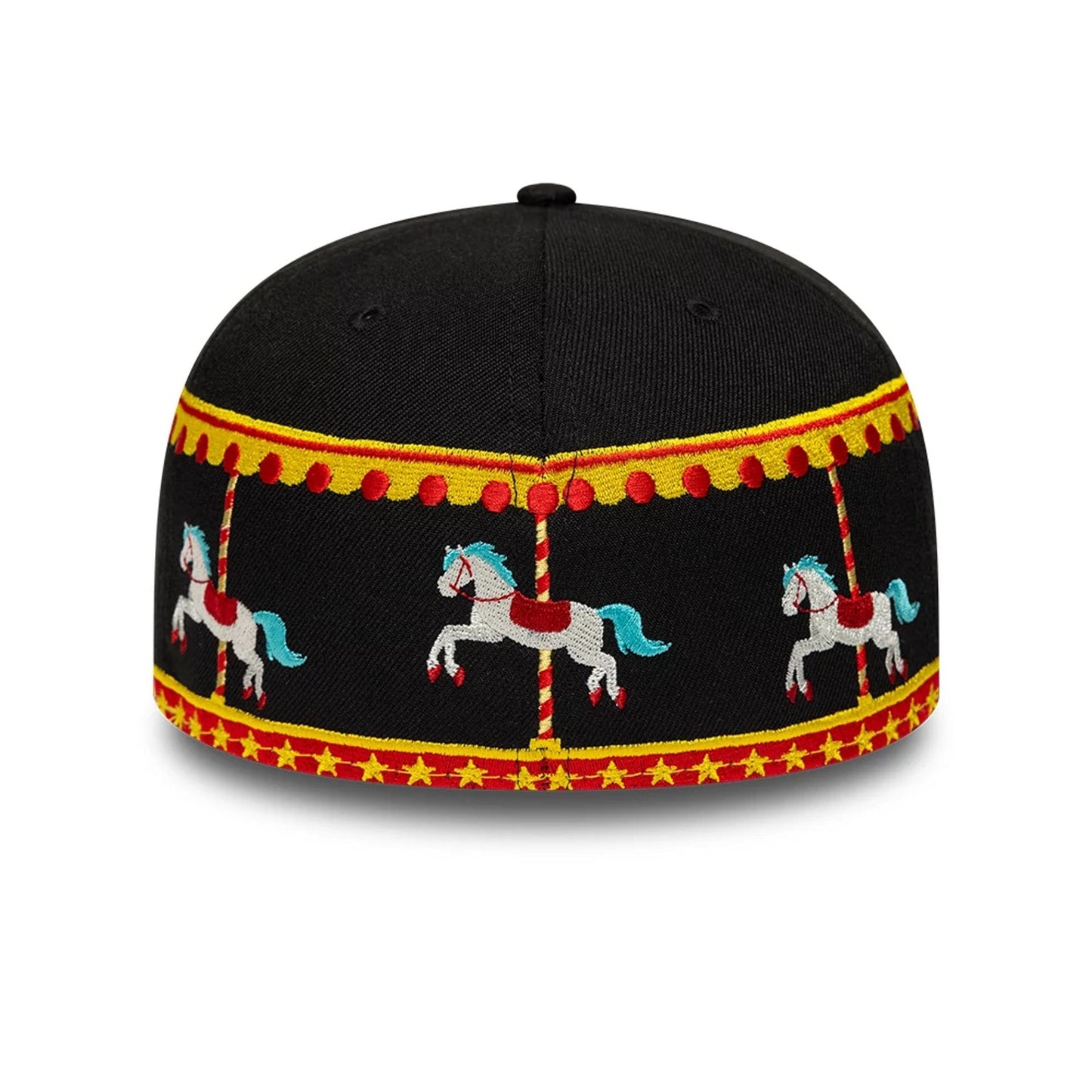 Pictured is this New Era Carousel 59FIFTY Fitted cap in black. 4