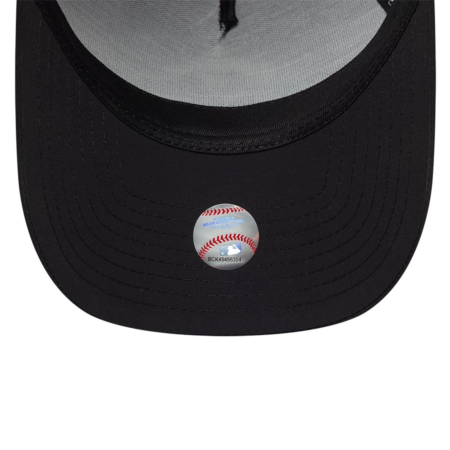 Pictured is this MLB Recycled New York Yankees 9FORTY E-Frame  cap in Black On Black. 7