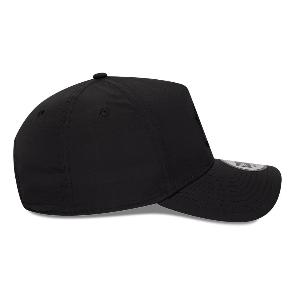 Pictured is this MLB Recycled New York Yankees 9FORTY E-Frame  cap in Black On Black. 5