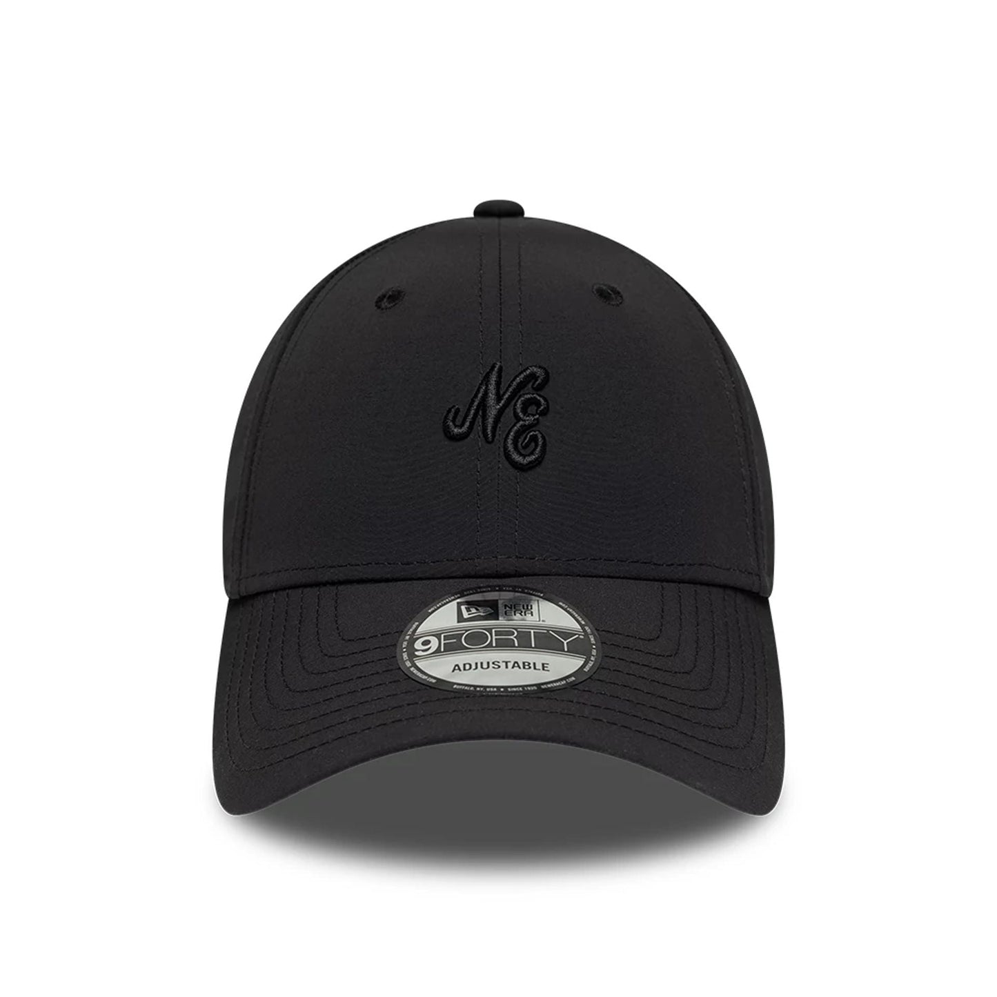 Pictured is this New Era Mini Logo Recycled 9FORTY cap in Black On Black. 2
