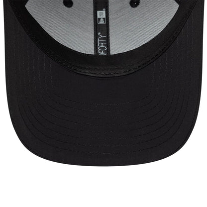 Pictured is this New Era Mini Logo Recycled 9FORTY cap in Black On Black. 7