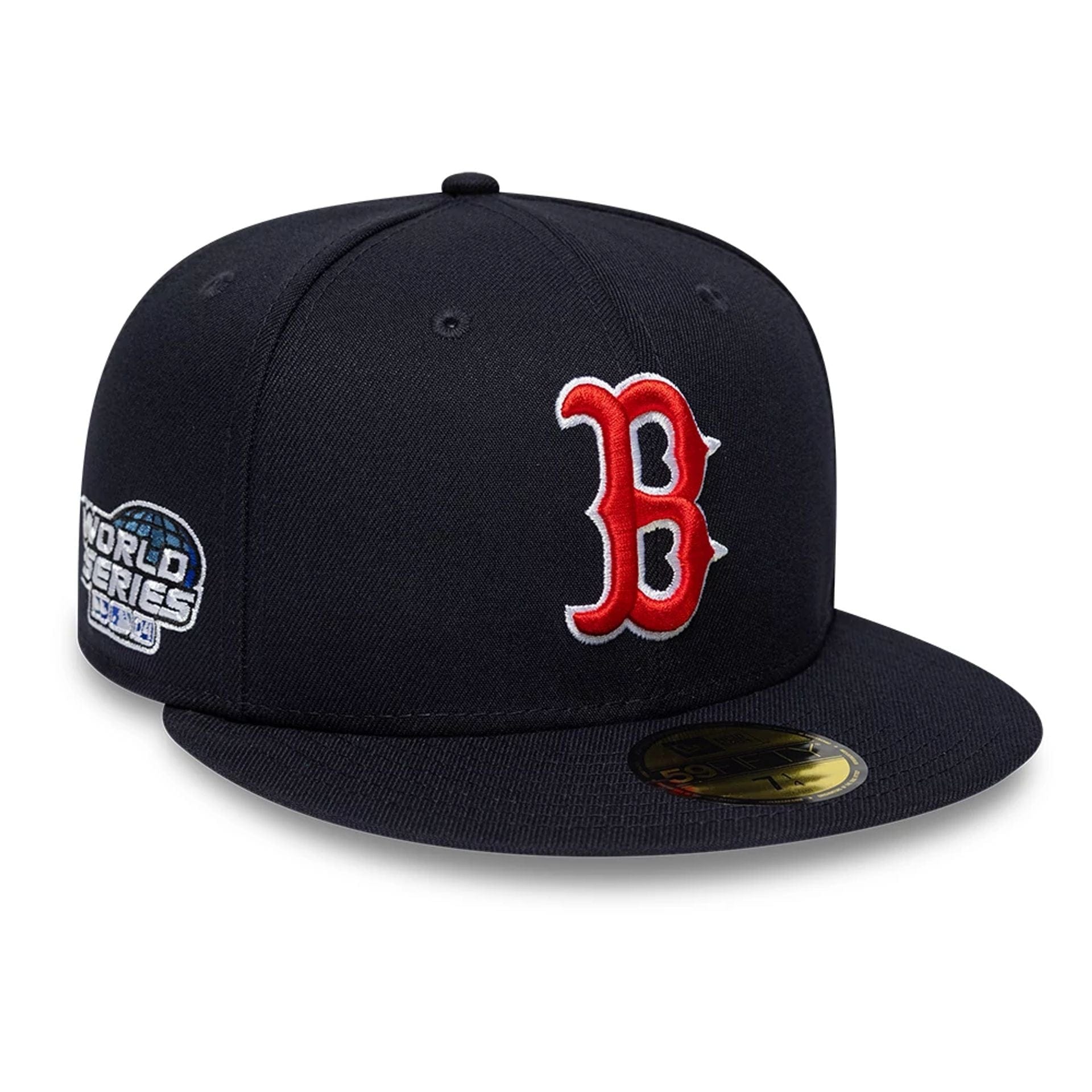 Pictured is this MLB Sidepatch Boston Red Sox 59FIFTY Fitted cap in navy. 1
