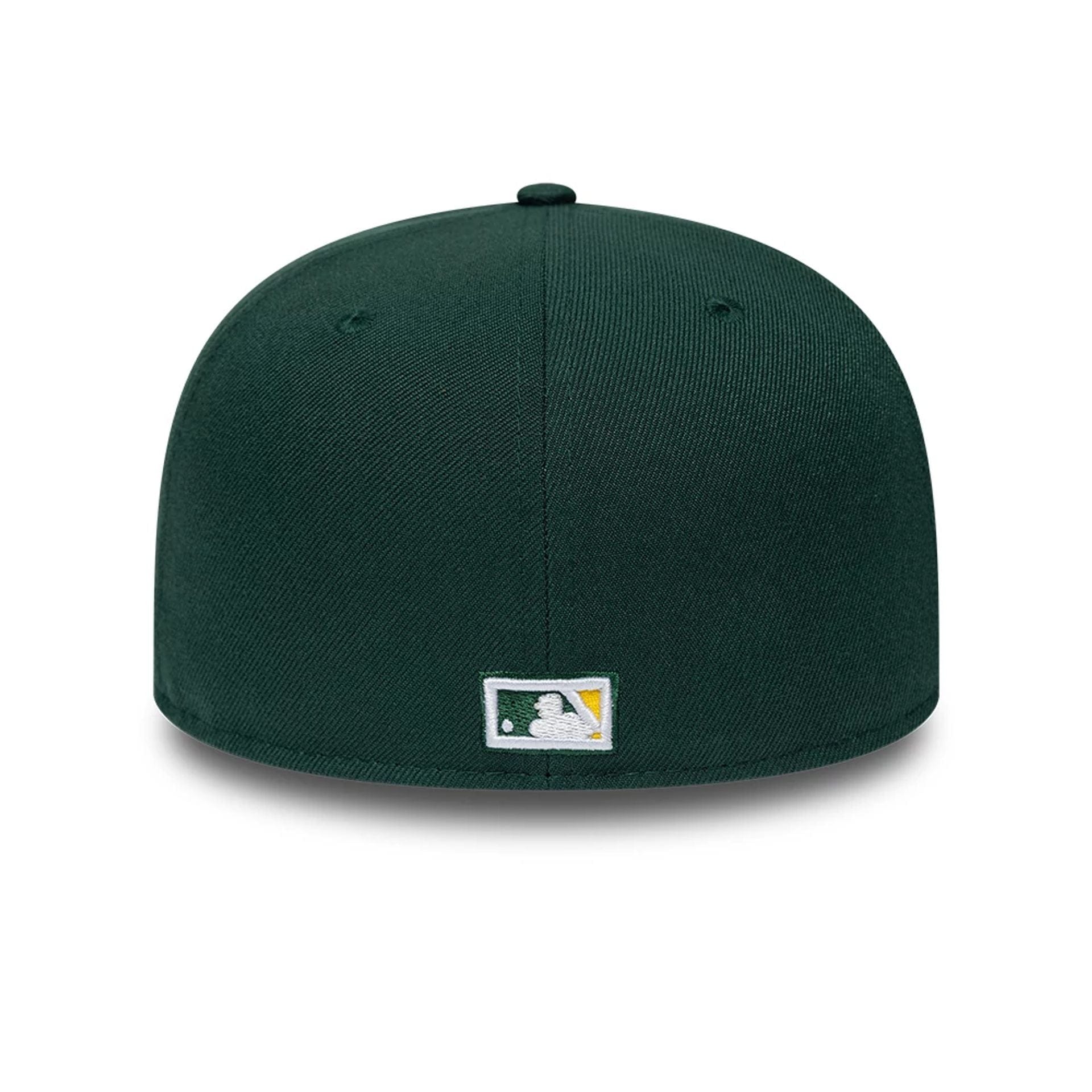 Pictured is this MLB Sidepatch Athletics 59FIFTY Fitted cap in dark green. 7