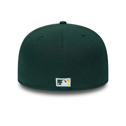 Pictured is this MLB Sidepatch Athletics 59FIFTY Fitted cap in dark green. 7