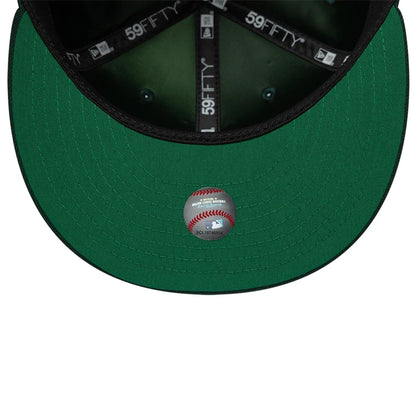 Pictured is this MLB Sidepatch Athletics 59FIFTY Fitted cap in dark green. 2