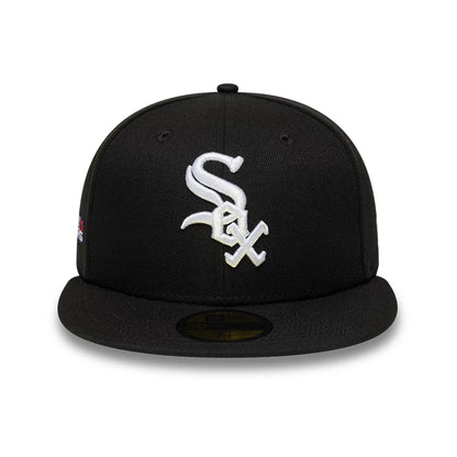 Pictured is this MLB Sidepatch Chicago White Sox 59FIFTY Fitted cap in black. 3