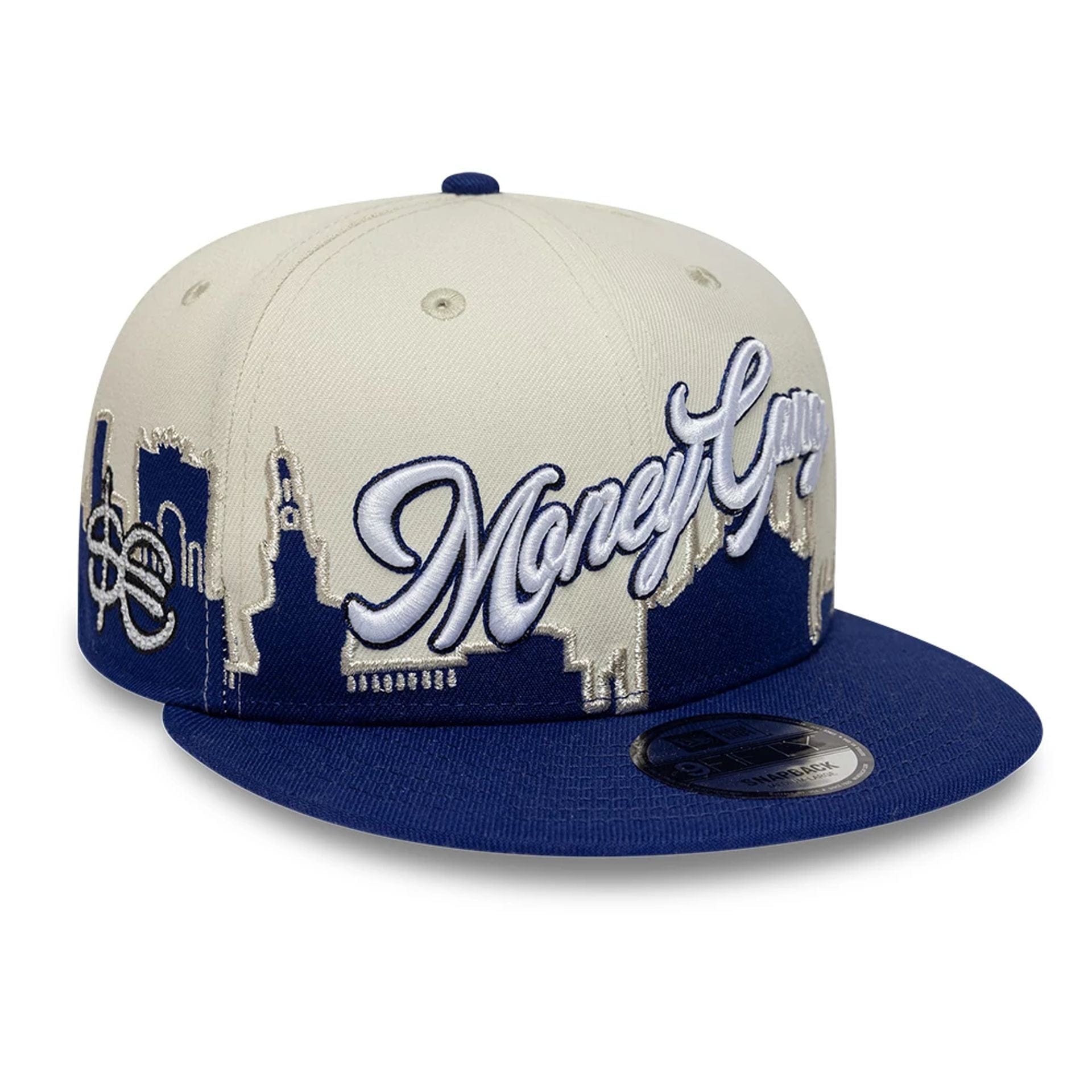 Pictured is this Sfera Ebbasta X New Era 9FIFTY Snapback cap in Navy. 1