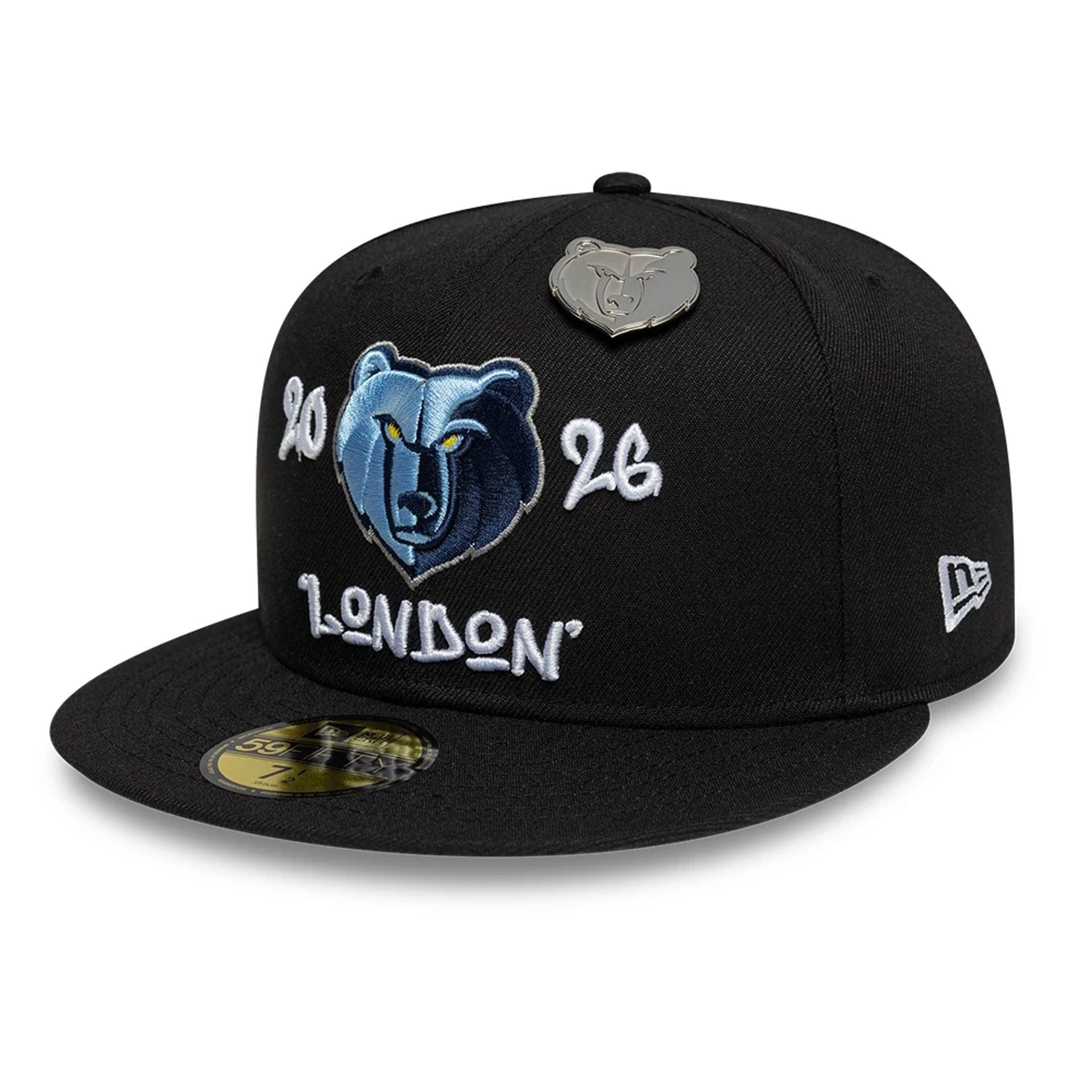 Pictured is this Memphis Grizzlies NBA London Game 2026 Black 59FIFTY Fitted cap. 3