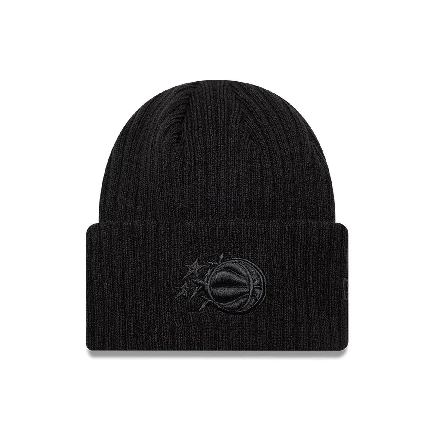 Pictured is this Orlando Magic NBA London Game 2026 Black Cuff Knit Beanie Hat 1