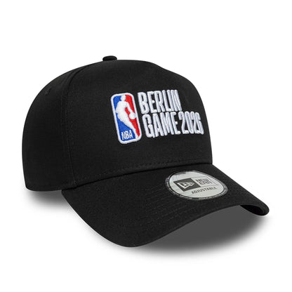 Pictured is this NBA Logo NBA Berlin Game 2026 Black 9FORTY A-Frame Adjustable cap. 3