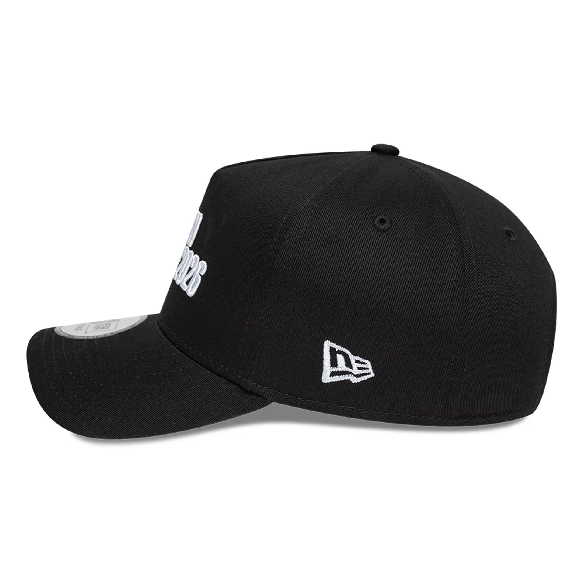 Pictured is this NBA Logo NBA Berlin Game 2026 Black 9FORTY A-Frame Adjustable cap. 4