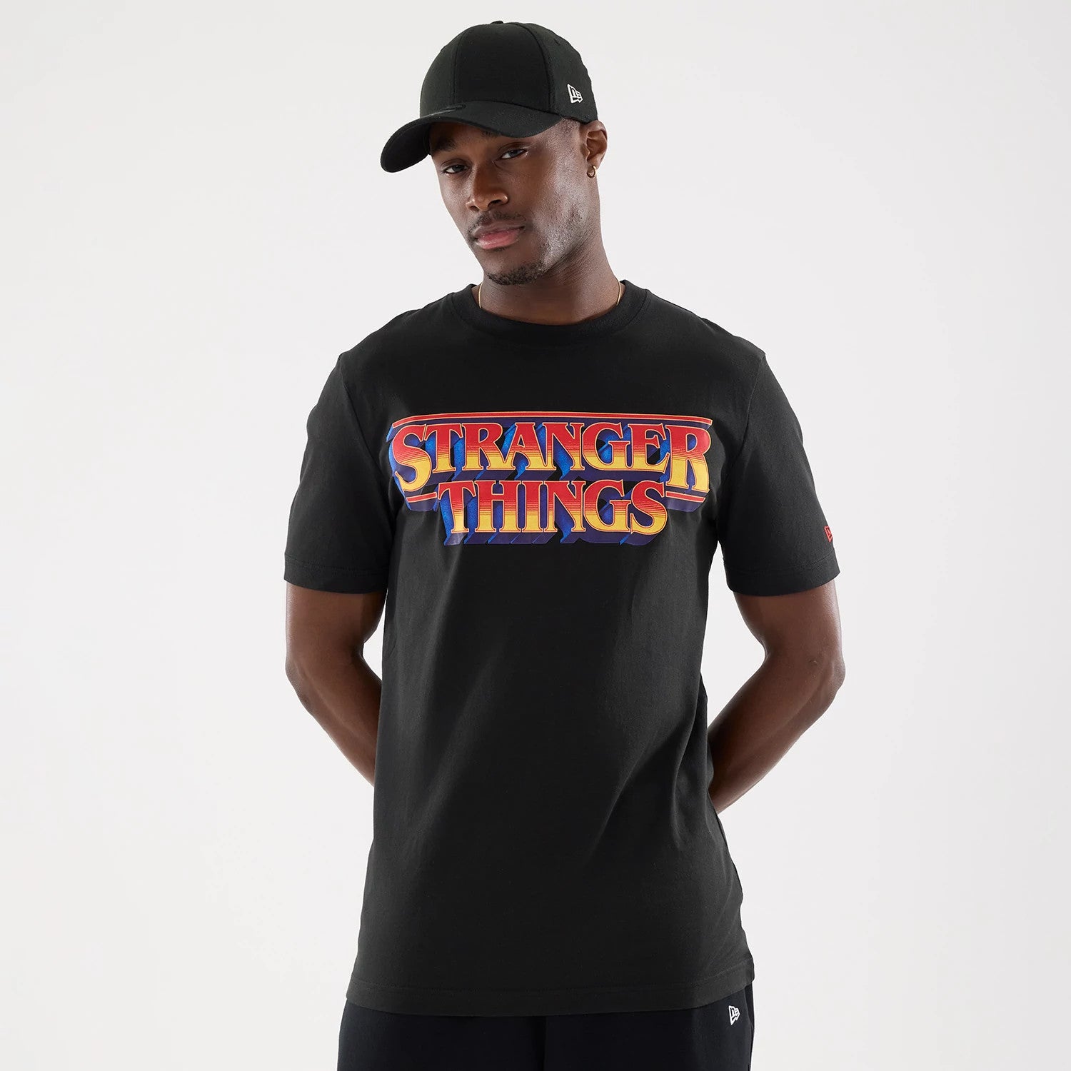 The model is wearing this Netflix Stranger Things T-Shirt in black. 1