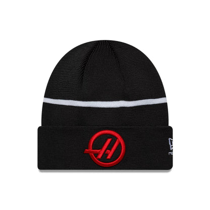 Pictured is this Team TGR Haas F1 Cuff Knit Beanie hat in black. 1