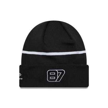 Pictured is this Oliver Bearman TGR Haas F1 Cuff Knit Beanie hat in black. 2