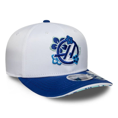 Pictured is this Oliver Bearman Japan Race Special TGR Haas F1 9SEVENTY Stretch Snap cap in white. 5