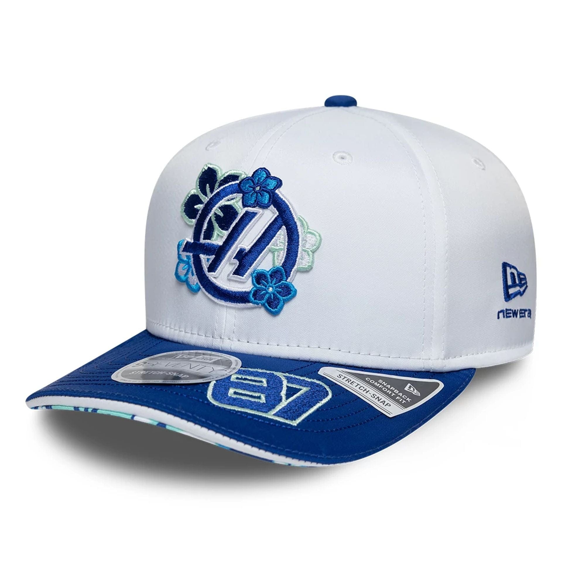 Pictured is this Oliver Bearman Japan Race Special TGR Haas F1 9SEVENTY Stretch Snap cap in white. 1