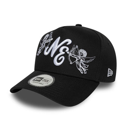 Pictured is this New Era Cherub 9FORTY A-Frame cap in black. 1