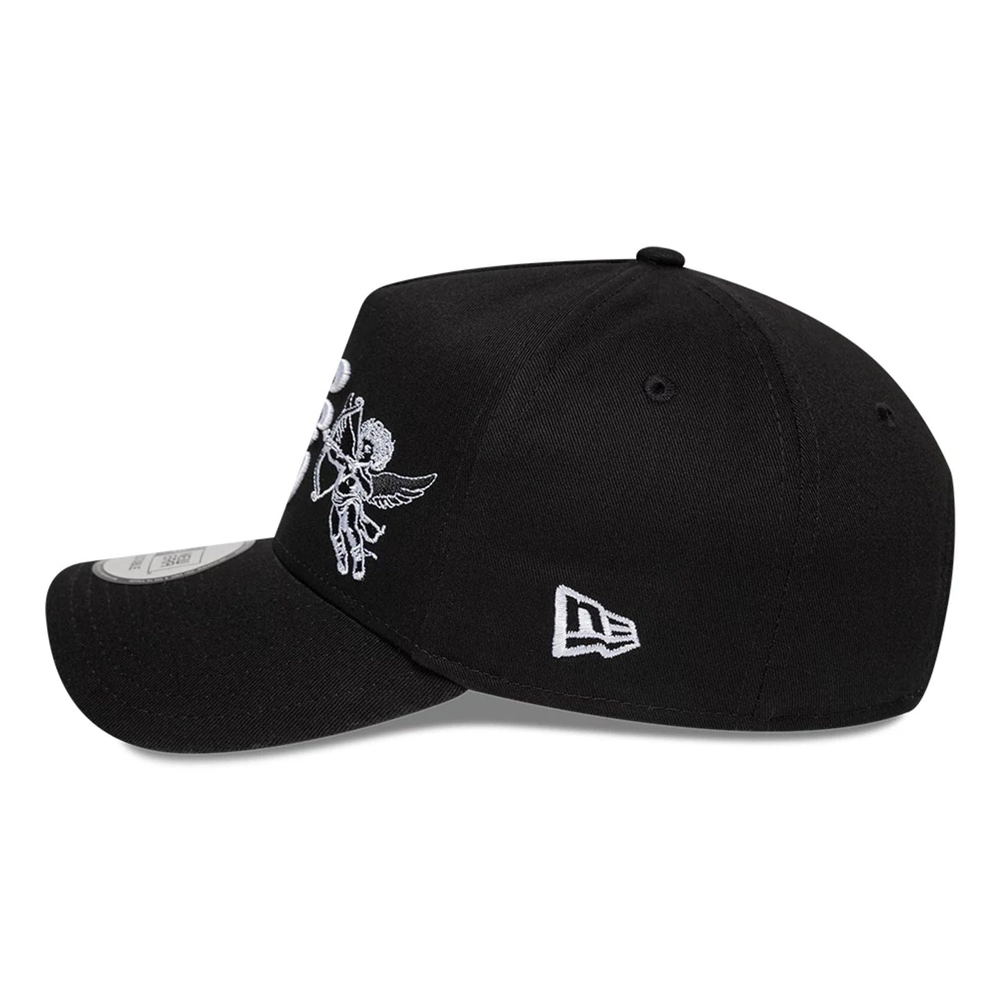 Pictured is this New Era Cherub 9FORTY A-Frame cap in black. 4