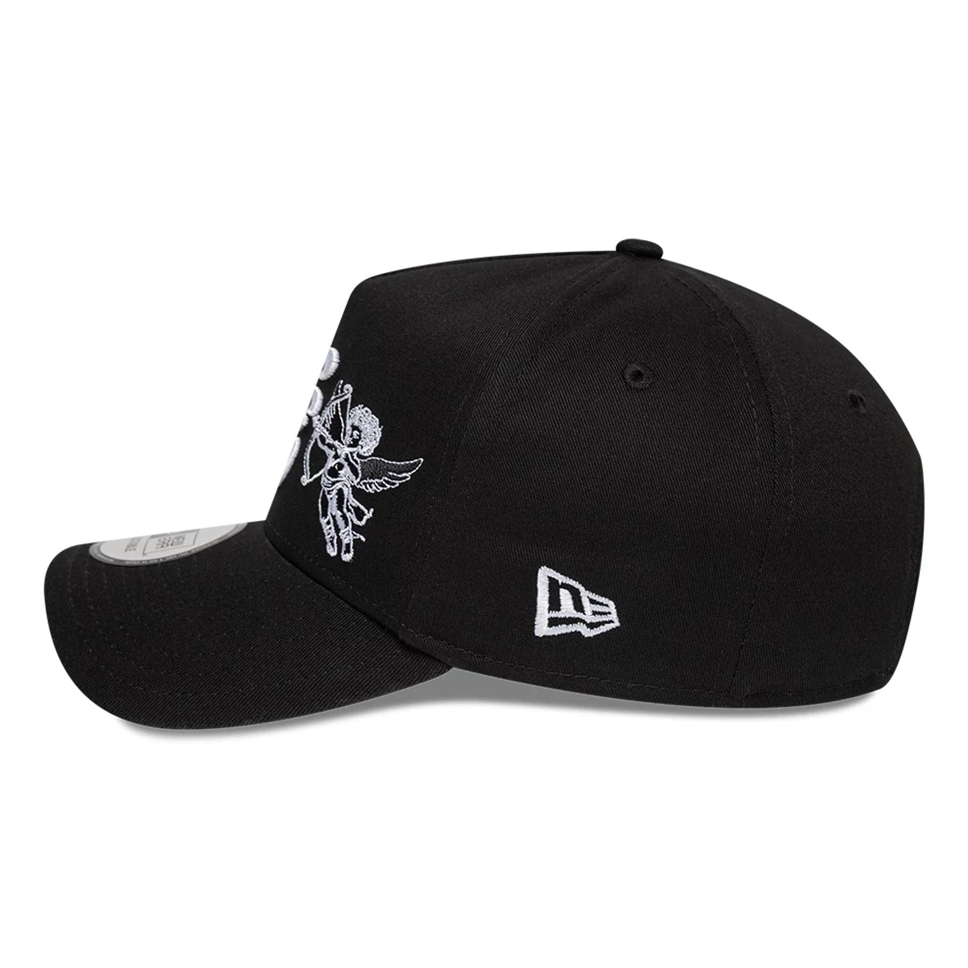 Pictured is this New Era Cherub 9FORTY A-Frame cap in black. 4
