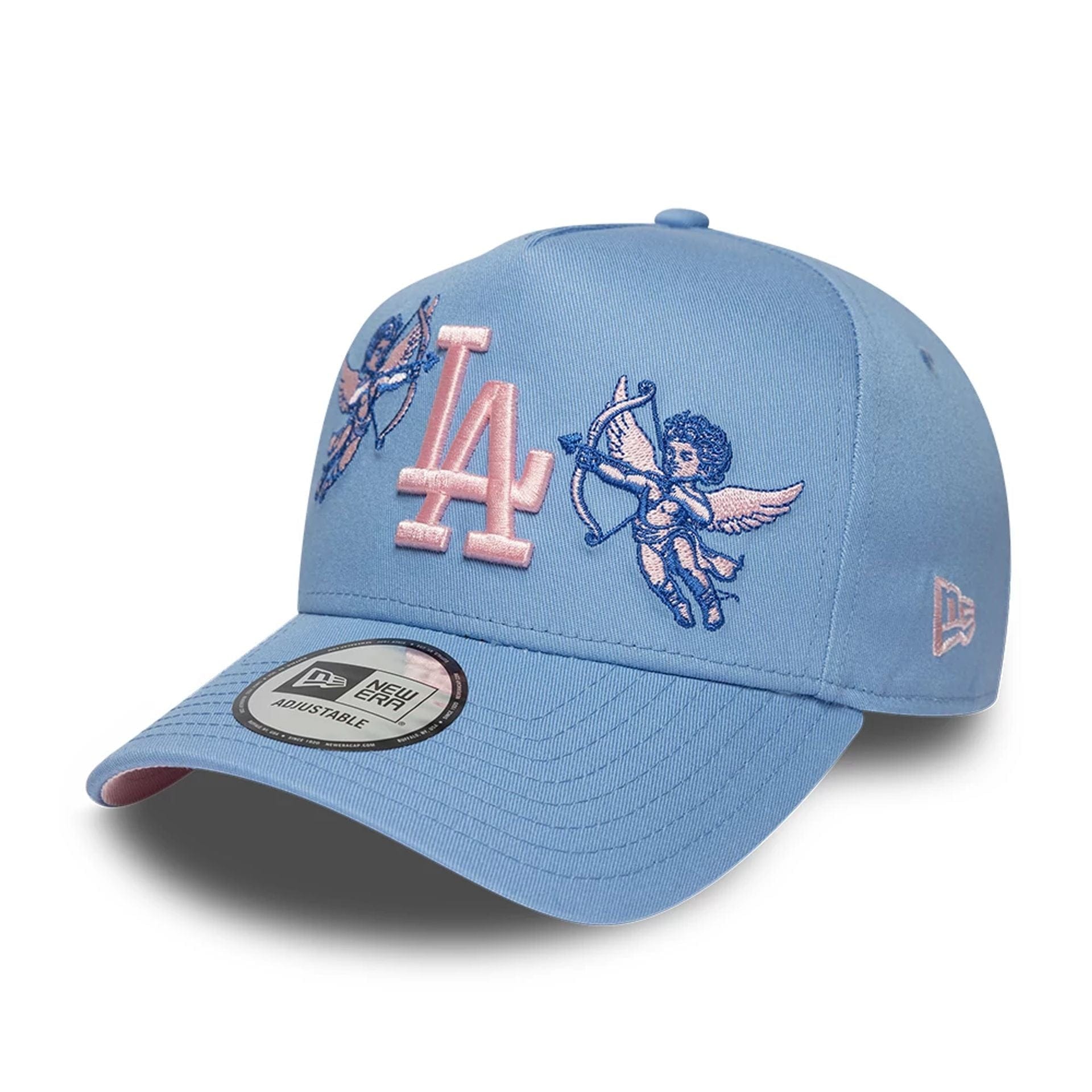 Pictured is this MLB Cherub LA Dodgers 9FORTY A-Frame cap in pastel blue. 1