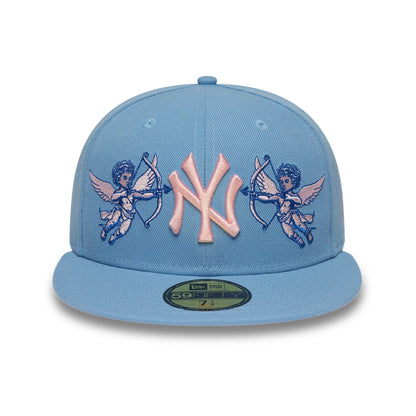 Pictured is this MLB Cherub New York Yankees 59FIFTY Fitted cap in pastel blue. 3