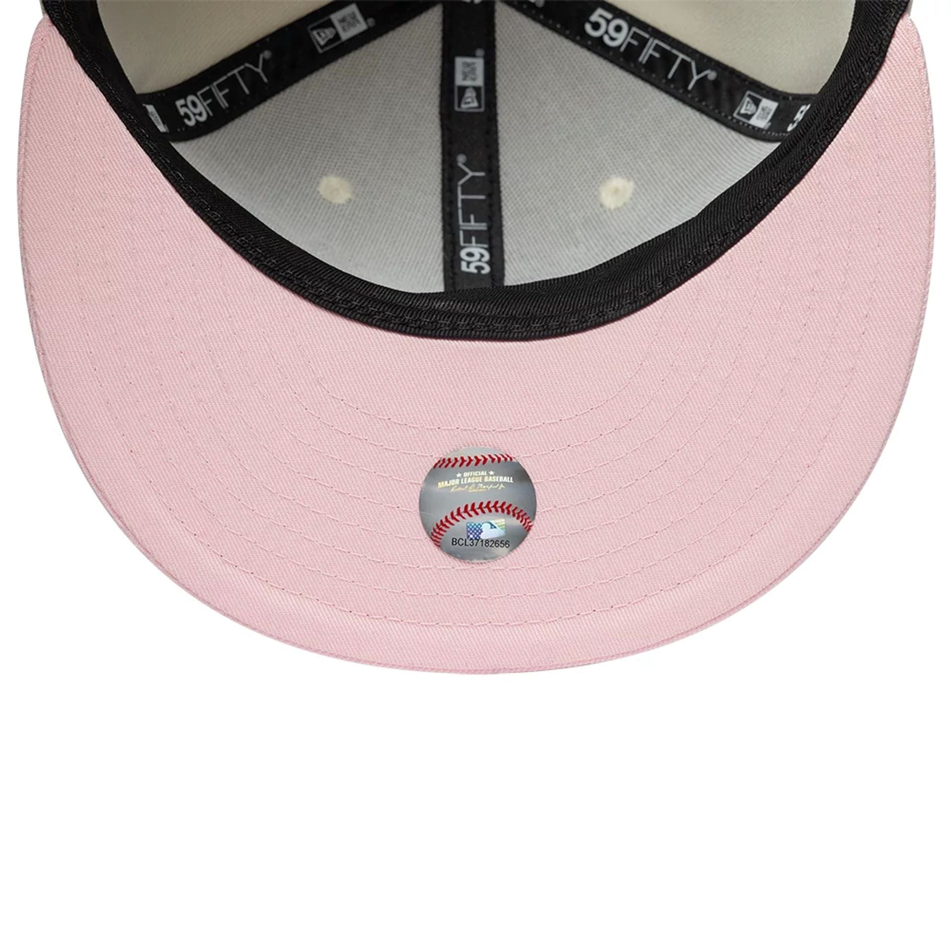 Pictured is this MLB Cherub LA Dodgers 59FIFTY Fitted cap in light beige. 7