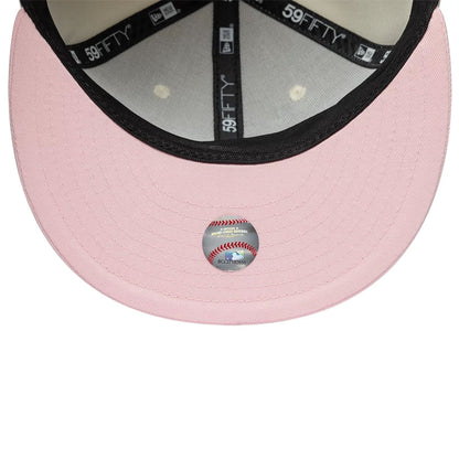 Pictured is this MLB Cherub LA Dodgers 59FIFTY Fitted cap in light beige. 7