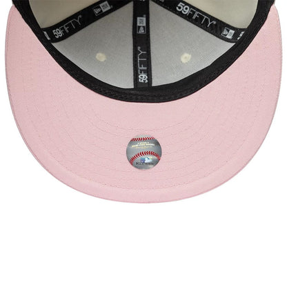Pictured is this MLB Cherub LA Dodgers 59FIFTY Fitted cap in light beige. 7