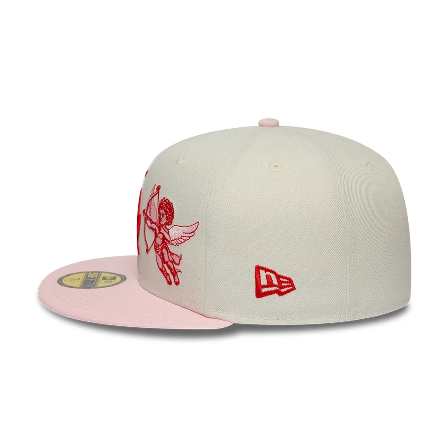 Pictured is this MLB Cherub LA Dodgers 59FIFTY Fitted cap in light beige. 4