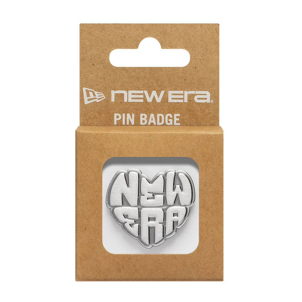 Pictured is this New Era Heart Pin Badge in silver. 3