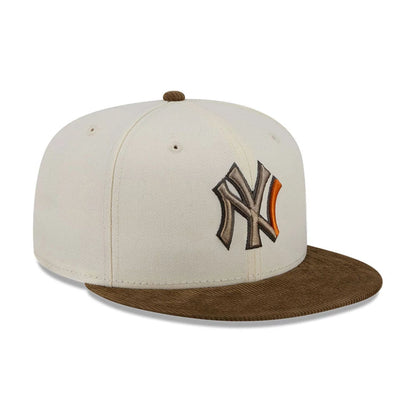 Pictured is this MLB Cord Visor New York Yankees 59FIFTY Fitted cap in white. 4