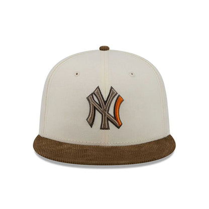 Pictured is this MLB Cord Visor New York Yankees 59FIFTY Fitted cap in white. 3