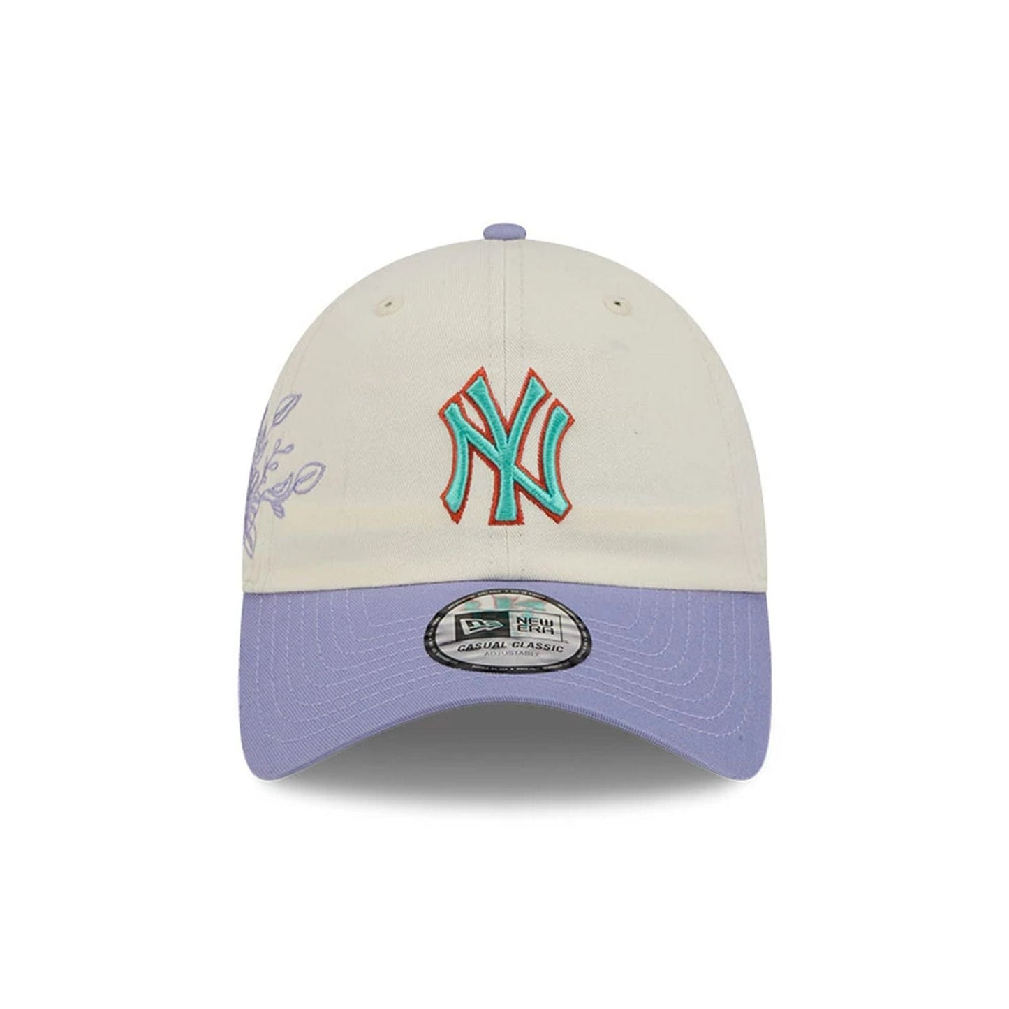 Pictured is this MLB Lavender Flowers New York Yankees Casual Classic cap in white. 3