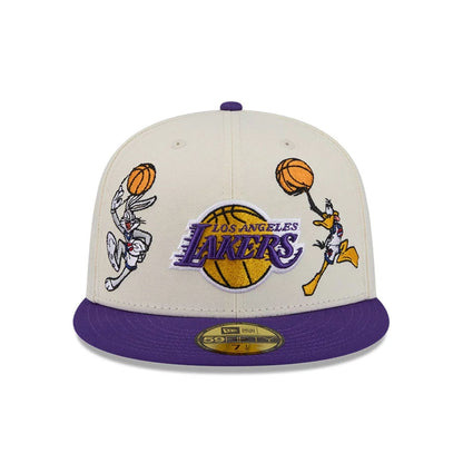 Pictured is this Space Jam Tune Squad LA Lakers 59FIFTY Fitted cap in White. 3